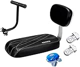 ZBXHJJZW Bike Back Seat Cushion, Bicycle Back Seat Handle, Kid Child Safety Carrier Bicycle Baby Seat and handle Set，Black
